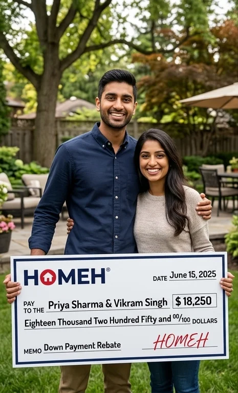 Priya Sharma & Vikram Singh HOMEH Cashback Rebate cheque
