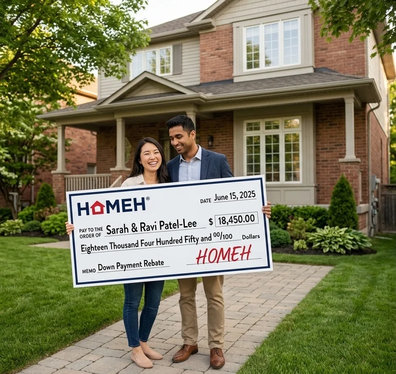 Sarah & Ravi Patel-Lee HOMEH Cashback Rebate cheque