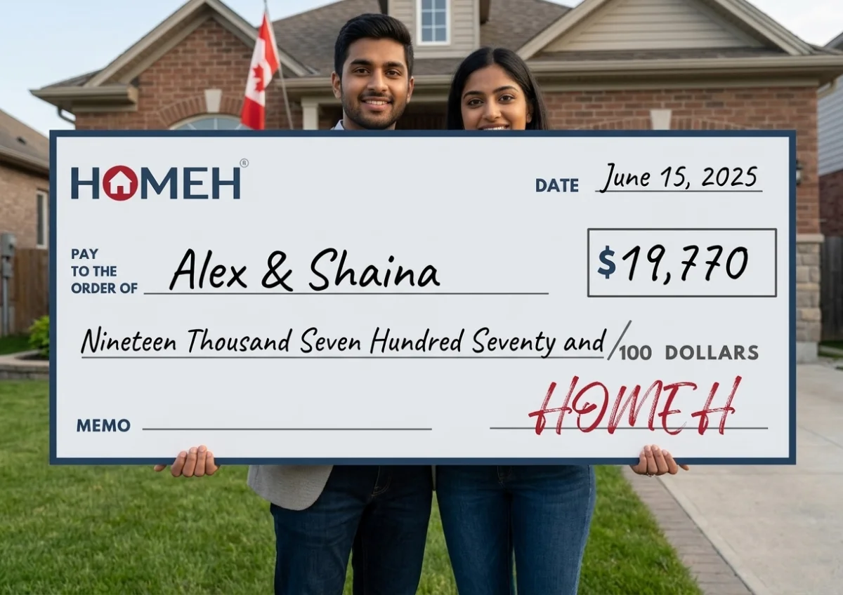 Alex & Shaina HOMEH Cashback Rebate cheque