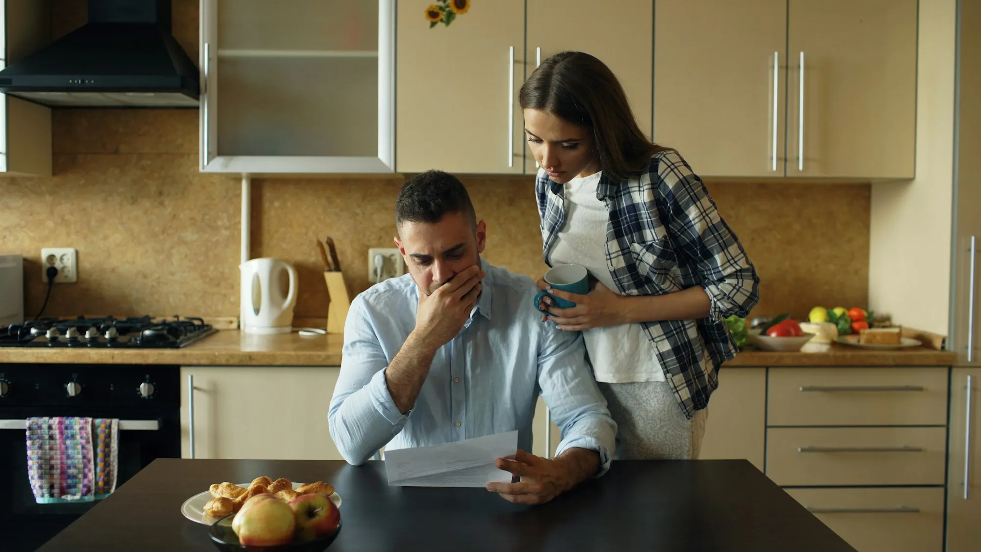 Couple reviewing mortgage documents