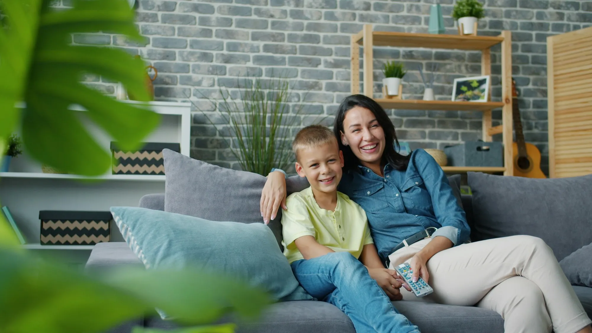 Family celebrating their rebate