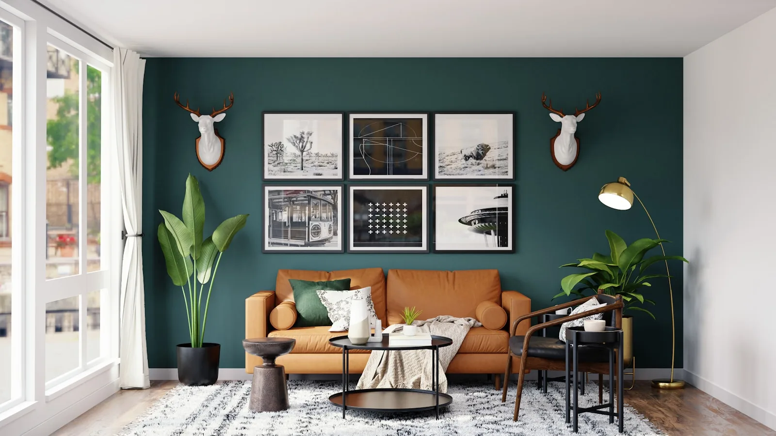 Staged living room photographed for a HOMEH listing