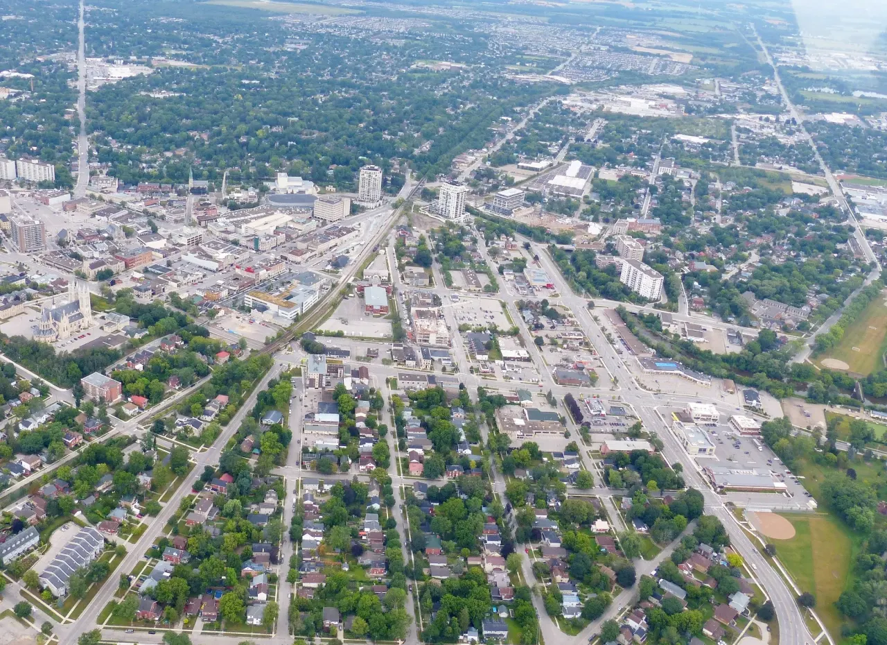 Street view in Guelph, Ontario