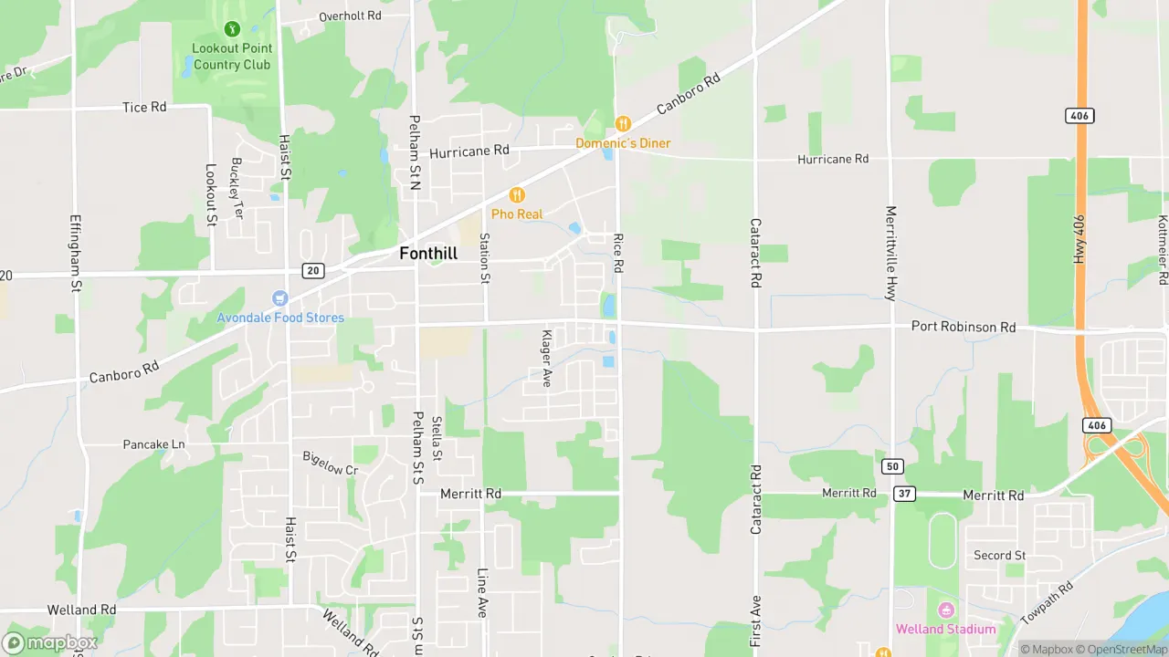 Street view in Fonthill, Ontario